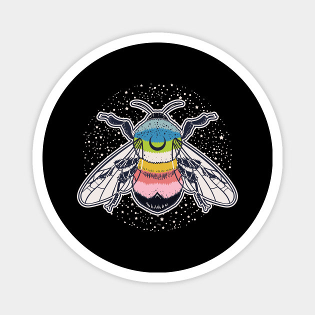 Queer Bee Proud LGBT Gay Pride Flag Magnet by Psitta